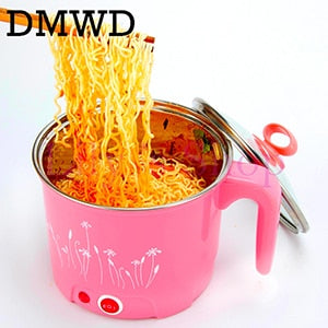 Multifunction Electric Skillet Stainless Steel , Hot pot noodles rice, Cooker Steamed egg , Soup pot MINI heating pan