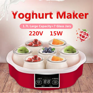 Electric Automatic Yogurt Maker Machine With Timer 7 Glass Jars Automatic Smart Touchs Screen Yoghurt
