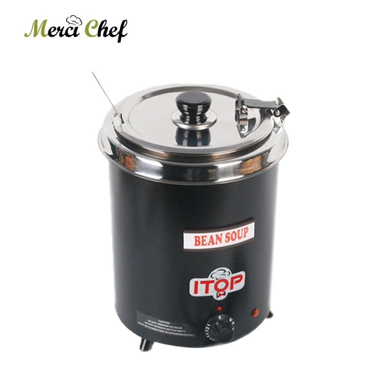 Soup Pot 300W Electric Soup Ketter Wet Heat Food Warmer Commercial Stainless Steel Pot